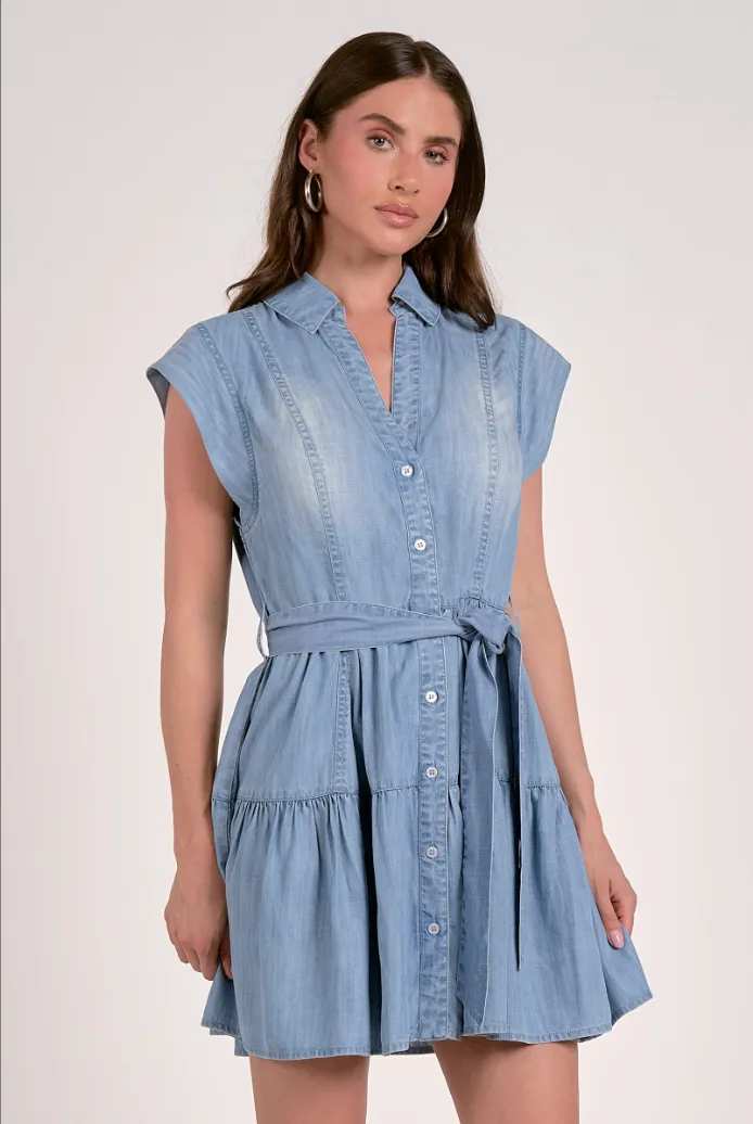 Mia Denim Mini Dress sold by LINDSEY LEIGH JEWELRY product image thumbnail 2