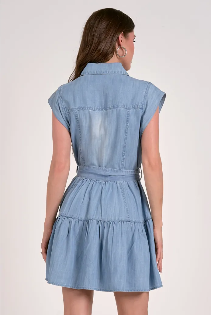 Mia Denim Mini Dress sold by LINDSEY LEIGH JEWELRY product image thumbnail 4