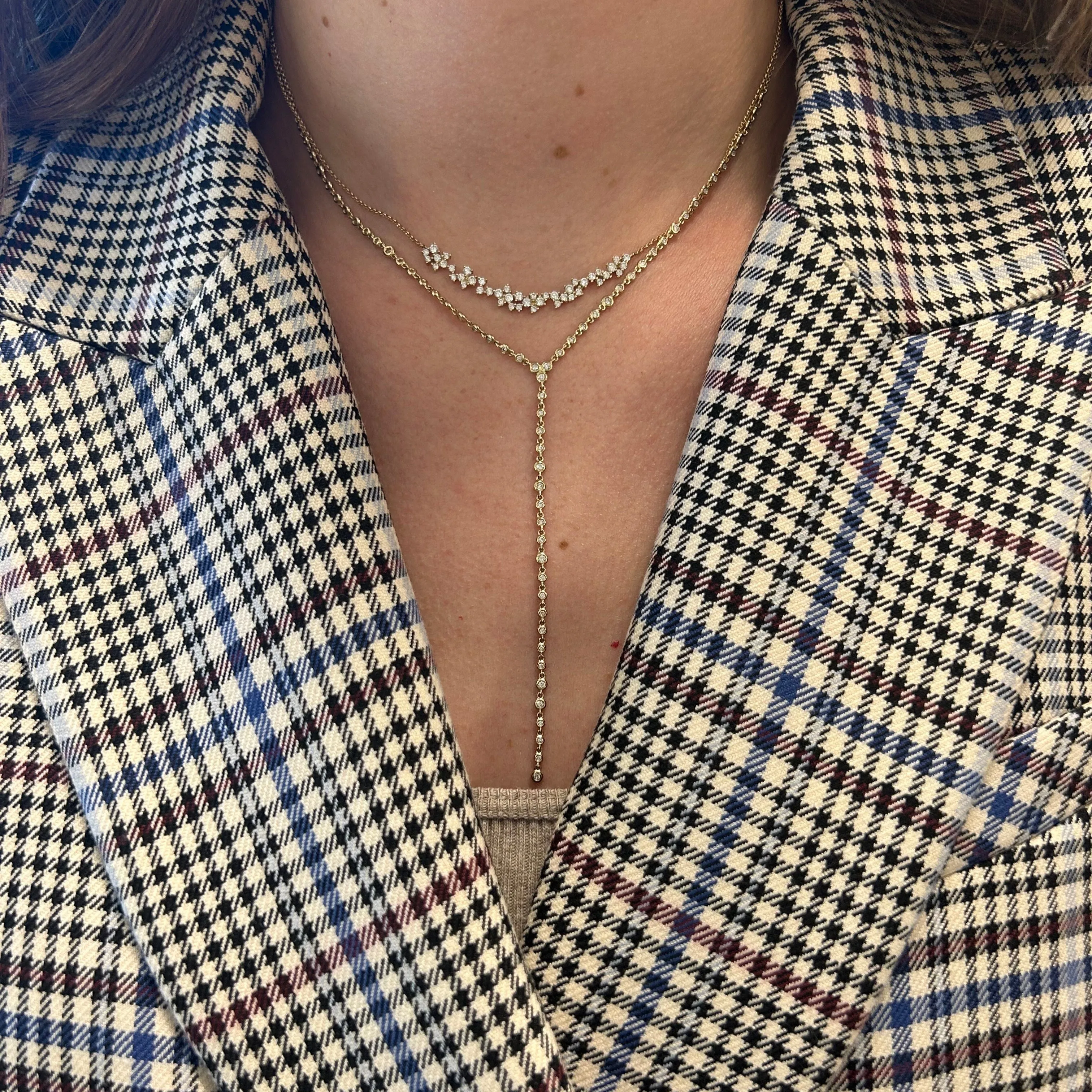 Diamond Bezel Chain Lariat sold by LINDSEY LEIGH JEWELRY product image thumbnail 2