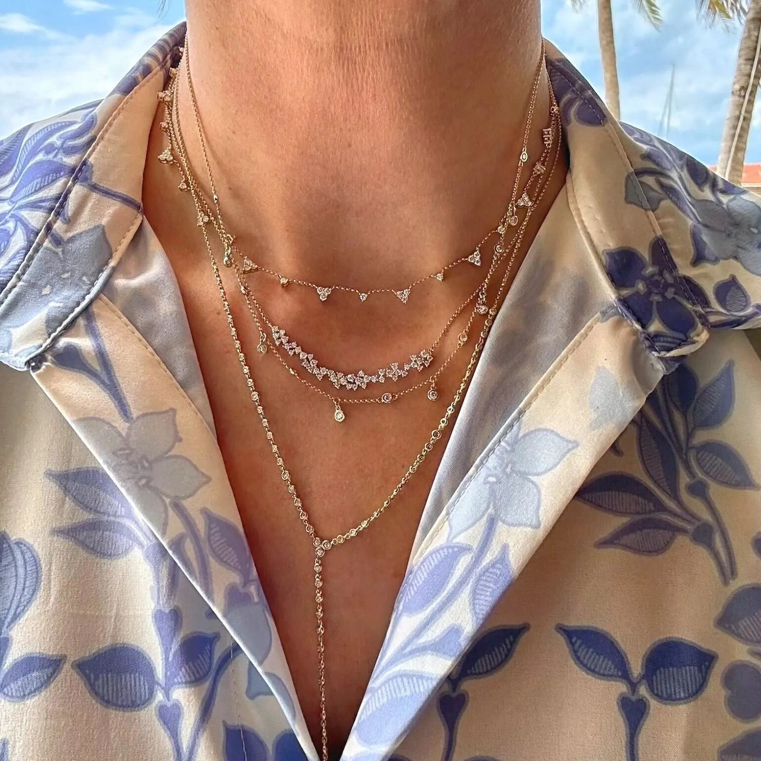 Diamond Bezel Chain Lariat sold by LINDSEY LEIGH JEWELRY product image thumbnail 4