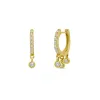 Diamond Bezel Dangle Huggie sold by LINDSEY LEIGH JEWELRY