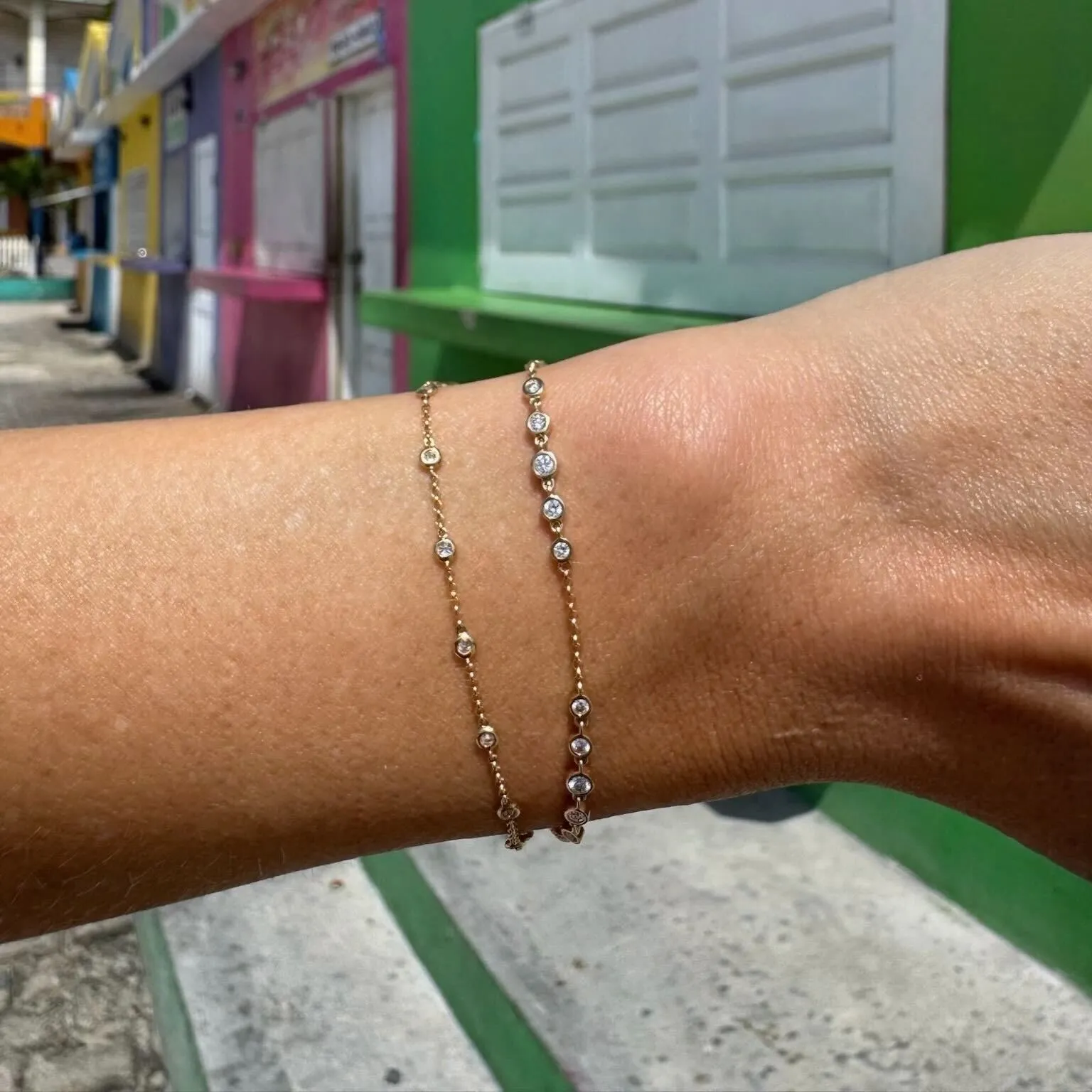 Bubble Diamond Station Bracelet sold by LINDSEY LEIGH JEWELRY product image thumbnail 3