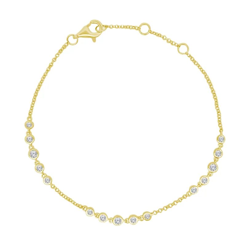Bubble Diamond Station Bracelet sold by LINDSEY LEIGH JEWELRY