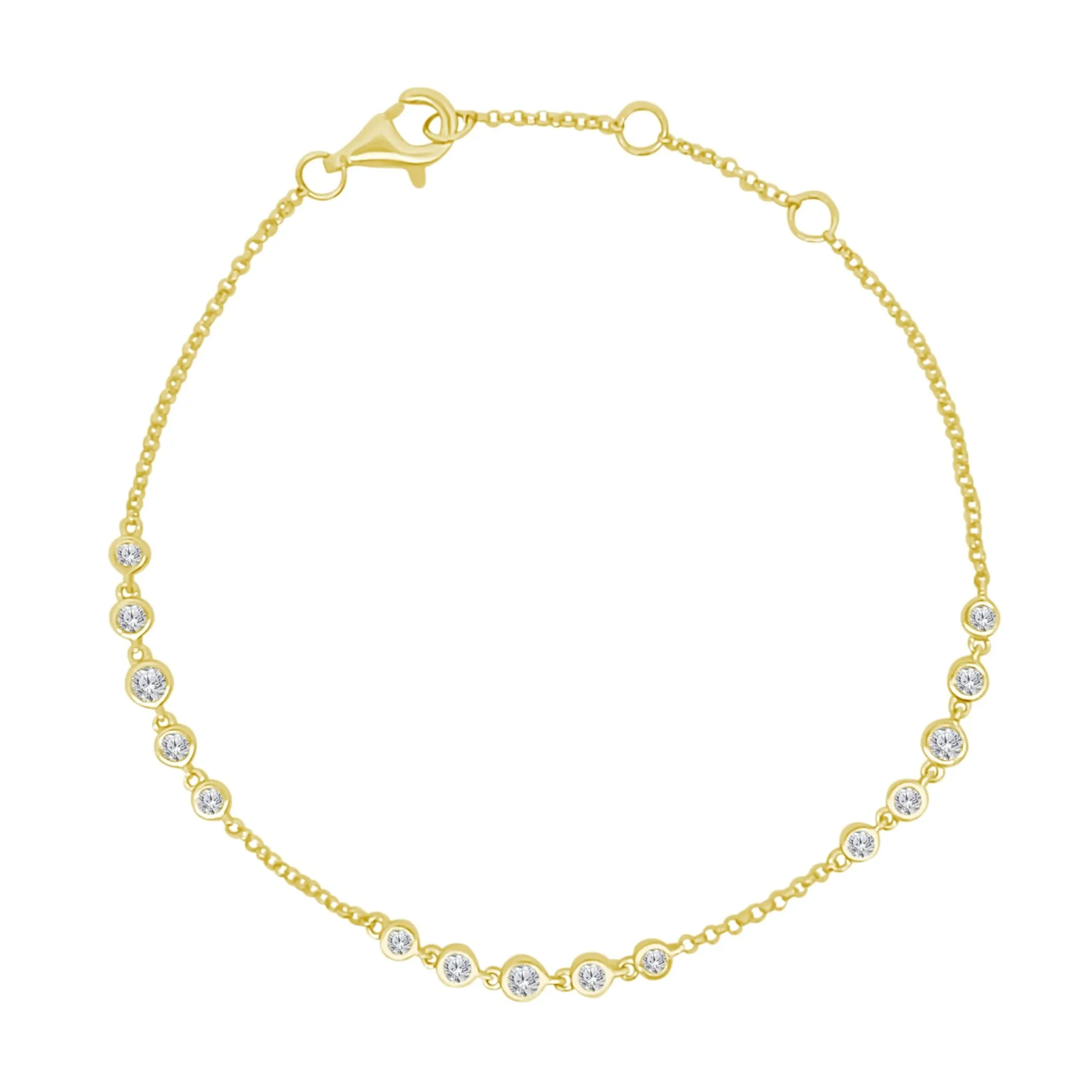 Bubble Diamond Station Bracelet sold by LINDSEY LEIGH JEWELRY