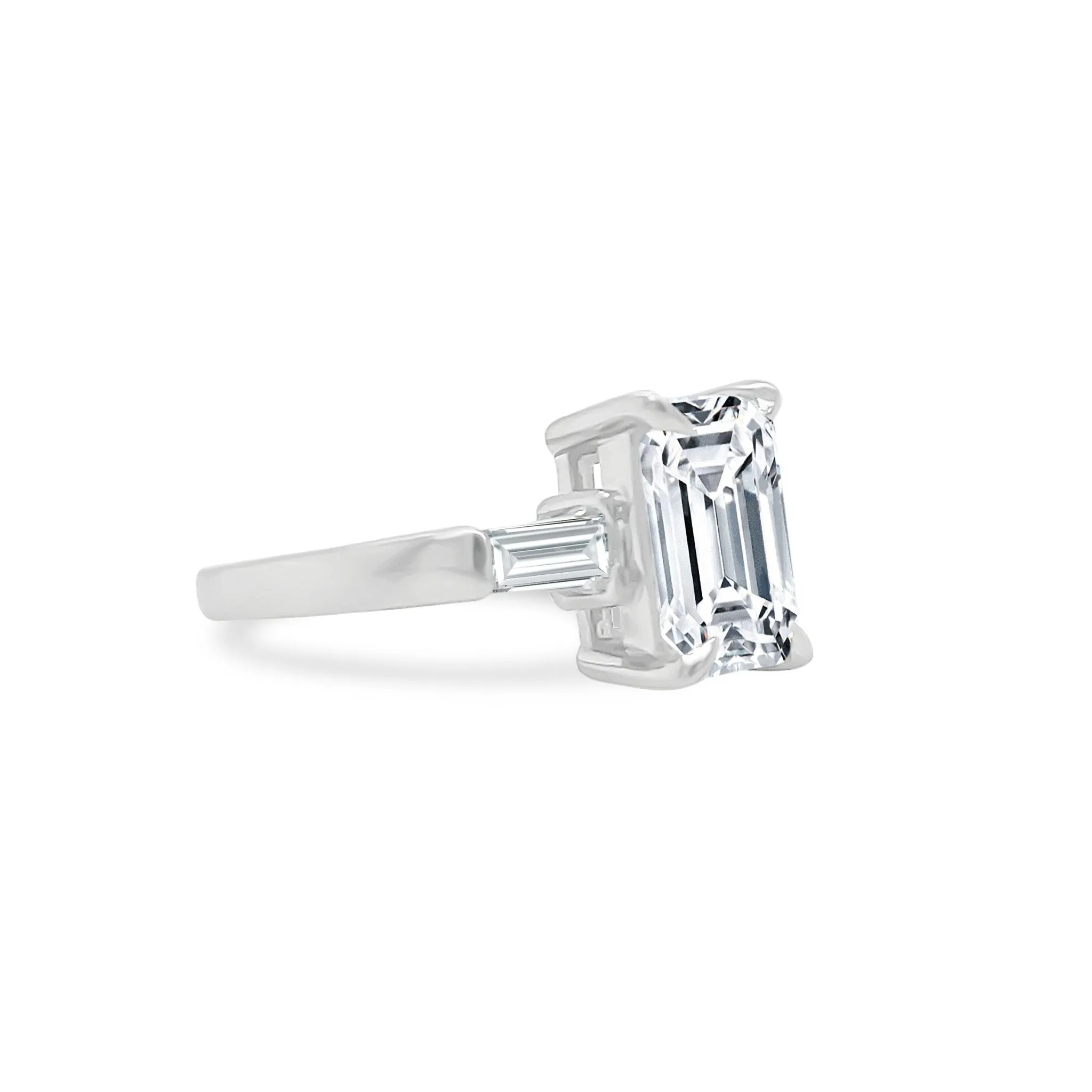 2.01ct Emerald Cut Diamond with Tapered Baguettes sold by LINDSEY LEIGH JEWELRY product image thumbnail 5