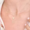 Pearl & Gold Cross Necklace sold by LINDSEY LEIGH JEWELRY