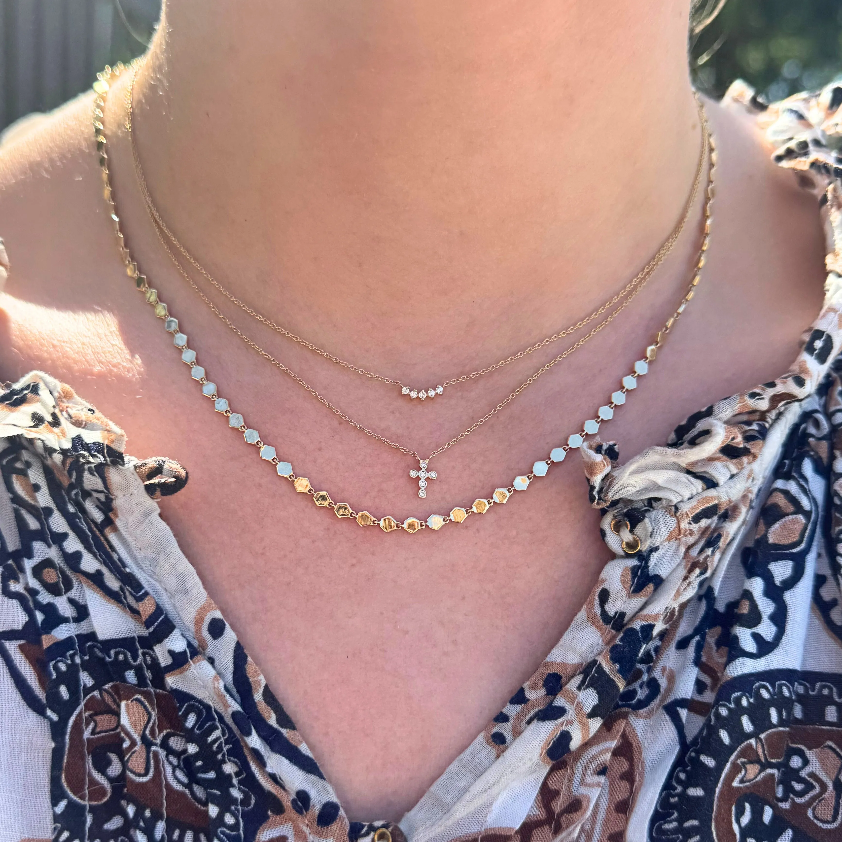 Bezel Diamond Cross Necklace sold by LINDSEY LEIGH JEWELRY product image thumbnail 4