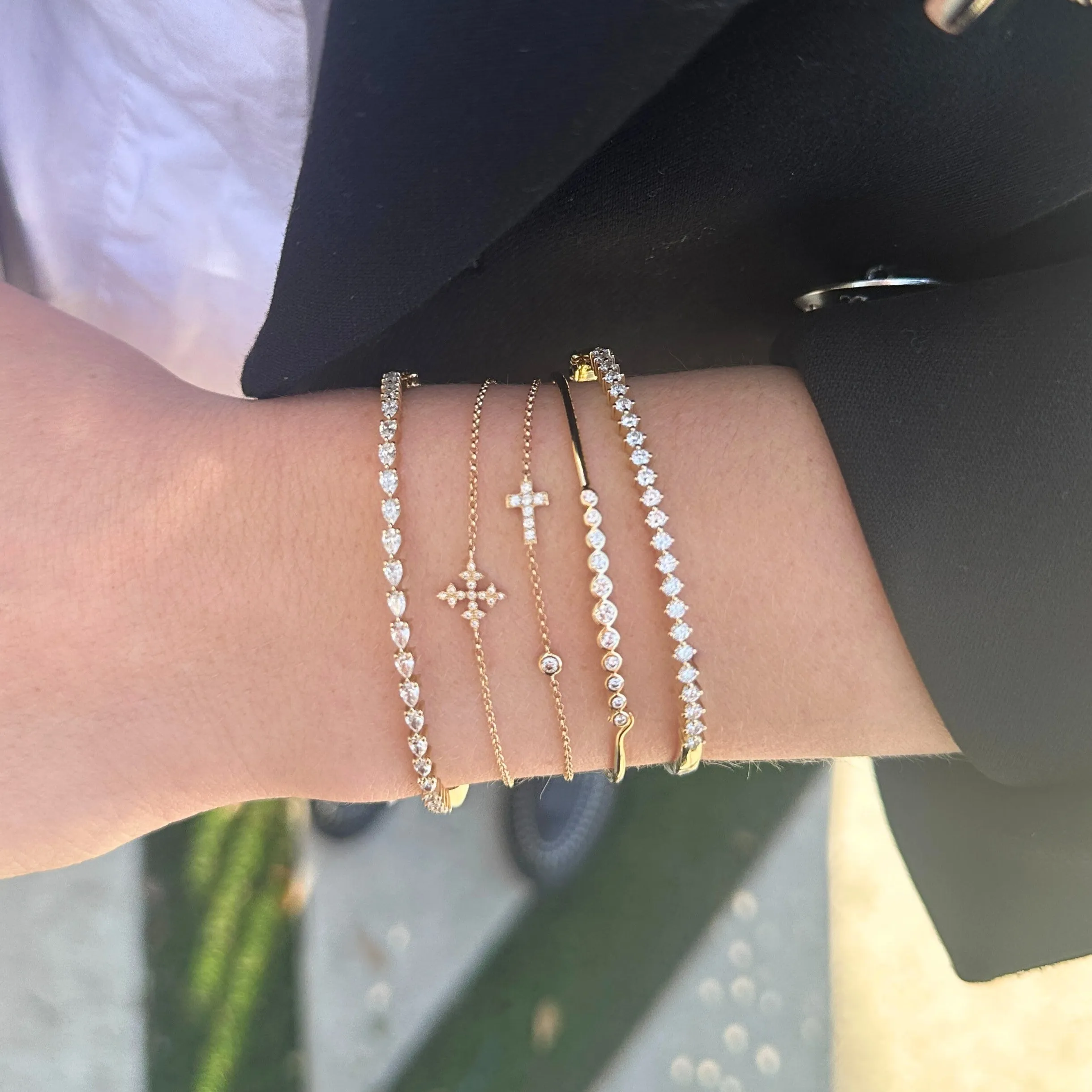 Antique Diamond Cross Bracelet sold by LINDSEY LEIGH JEWELRY product image thumbnail 2