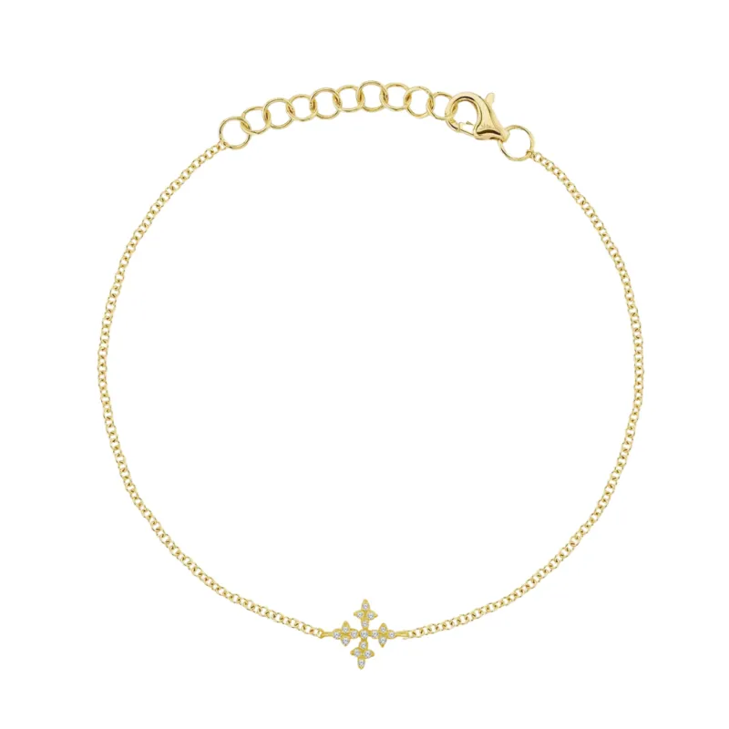 Antique Diamond Cross Bracelet made by LINDSEY LEIGH JEWELRY