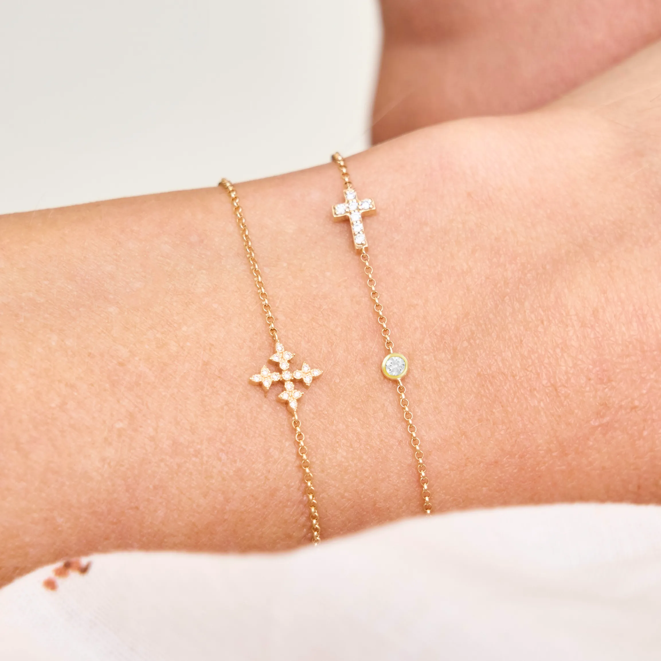 Antique Diamond Cross Bracelet sold by LINDSEY LEIGH JEWELRY product image thumbnail 4