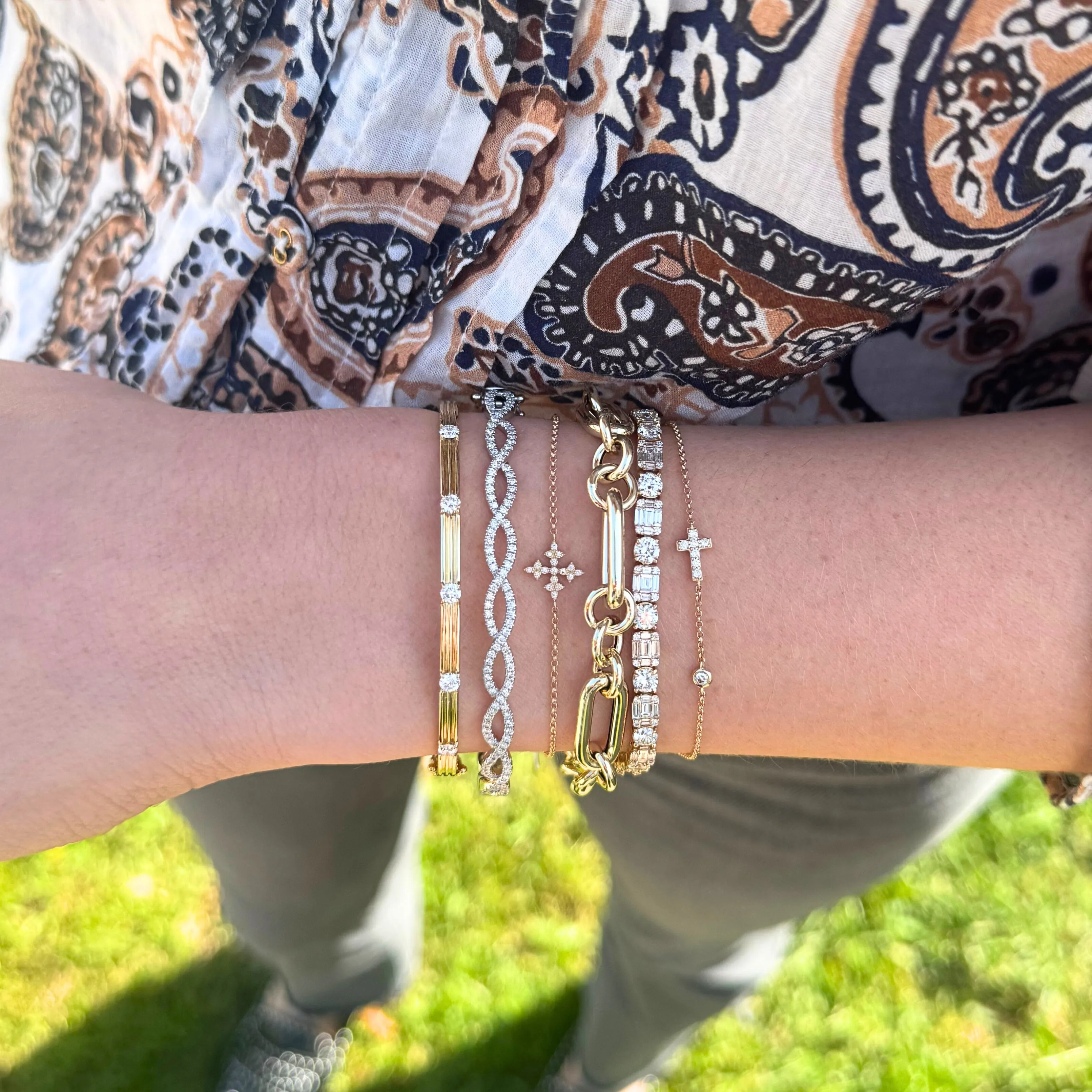 Antique Diamond Cross Bracelet sold by LINDSEY LEIGH JEWELRY product image thumbnail 3