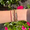 Bezel Set Heart Gemstone Tennis Bracelet sold by LINDSEY LEIGH JEWELRY