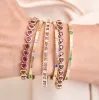 Bezel Set Heart Gemstone Tennis Bracelet sold by LINDSEY LEIGH JEWELRY