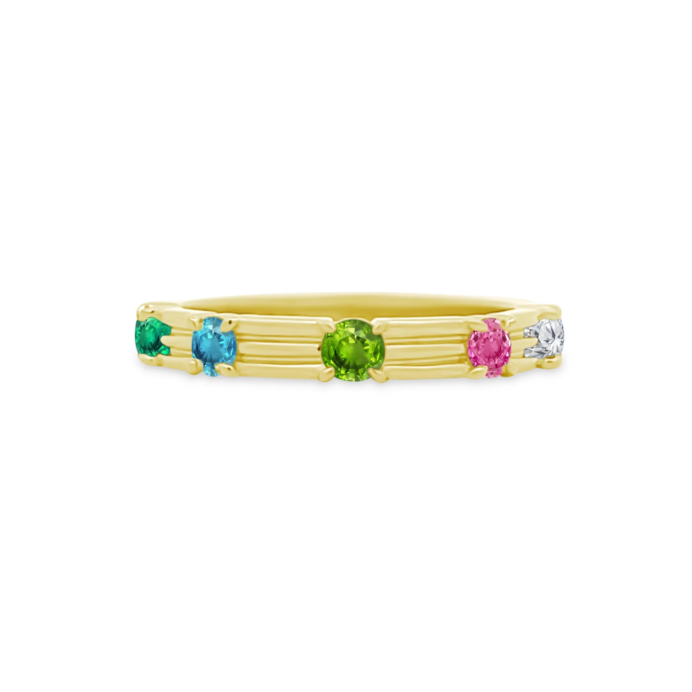 Triple Row Birthstone Station Band sold by LINDSEY LEIGH JEWELRY