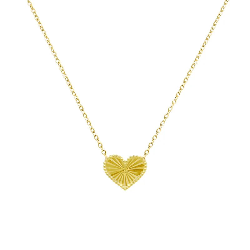 Beaded Border Heart Necklace sold by LINDSEY LEIGH JEWELRY