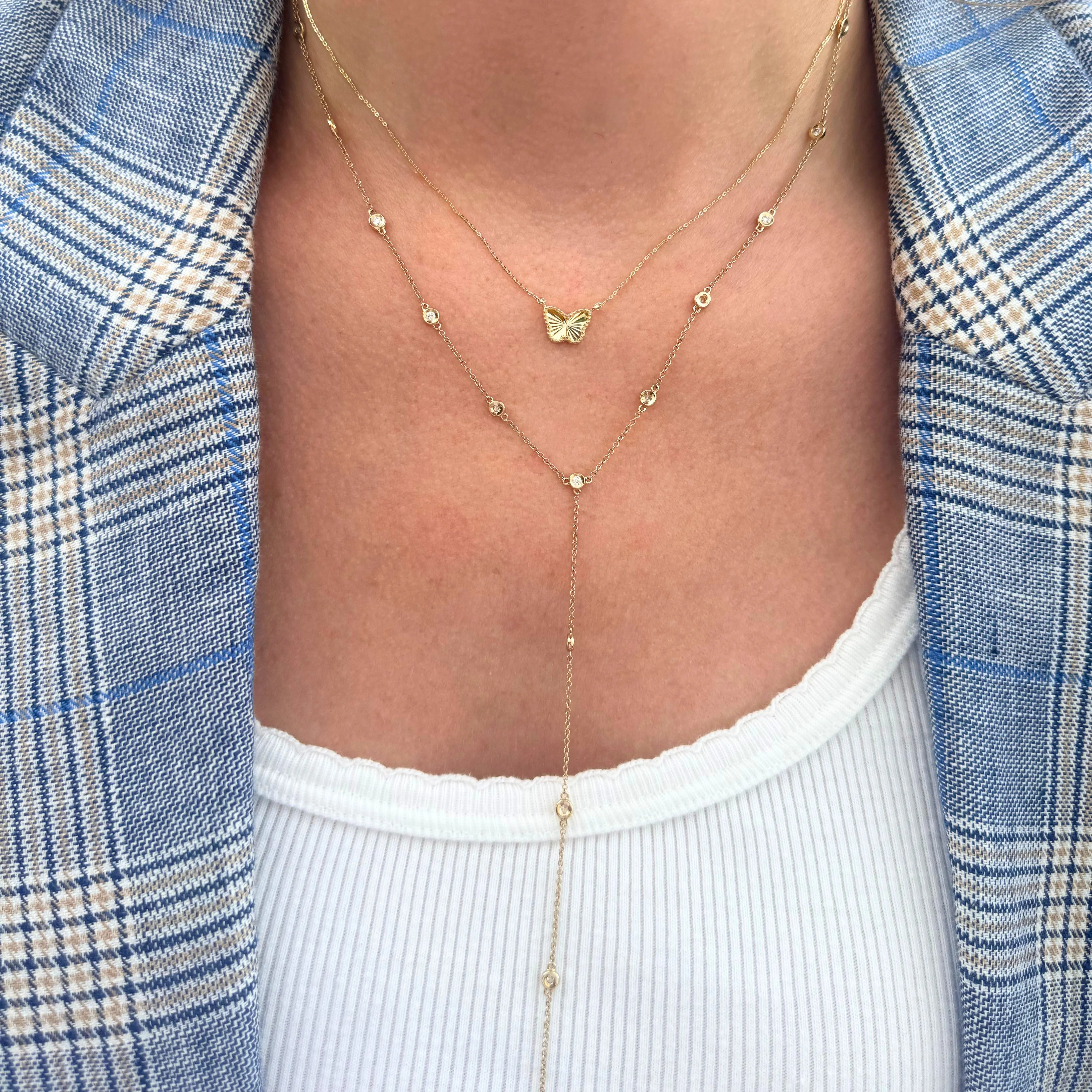 Beaded Border Butterfly Necklace sold by LINDSEY LEIGH JEWELRY product image thumbnail 3