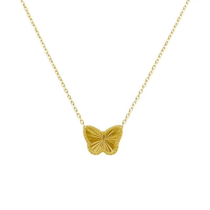 Beaded Border Butterfly Necklace sold by LINDSEY LEIGH JEWELRY