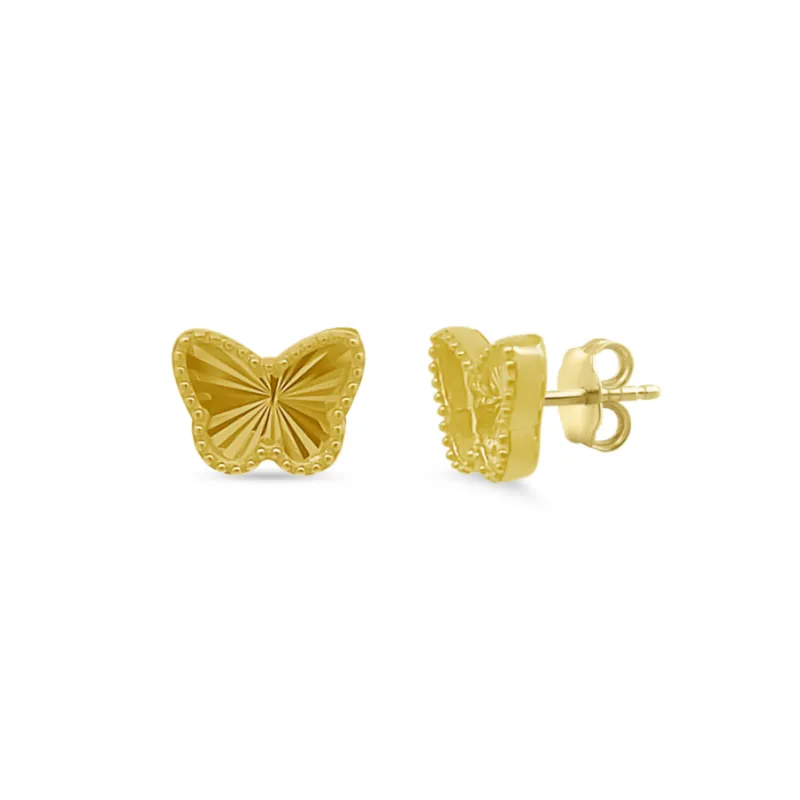 Beaded Border Butterfly Studs sold by LINDSEY LEIGH JEWELRY