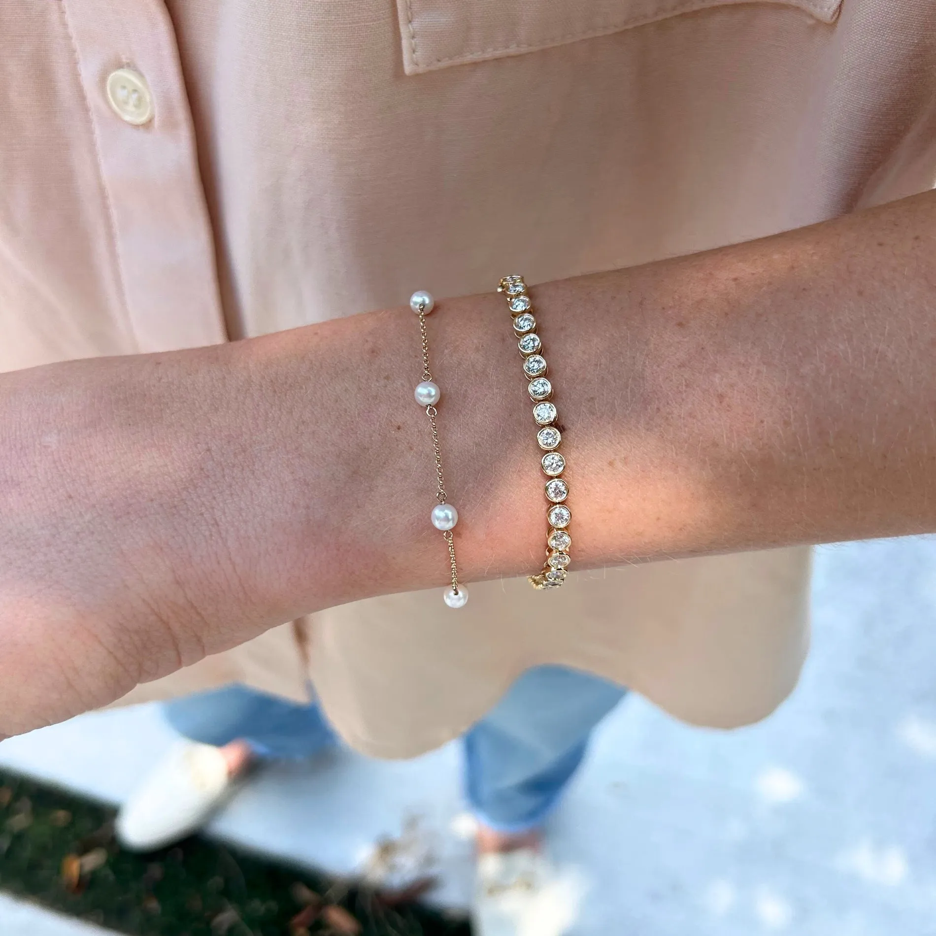 Pearls By The Yard Bracelet sold by LINDSEY LEIGH JEWELRY product image thumbnail 3