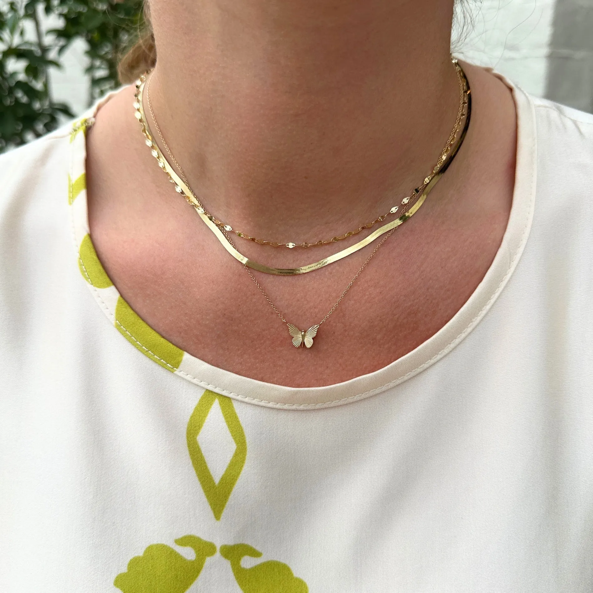 Fluted Butterfly Necklace sold by LINDSEY LEIGH JEWELRY product image thumbnail 4