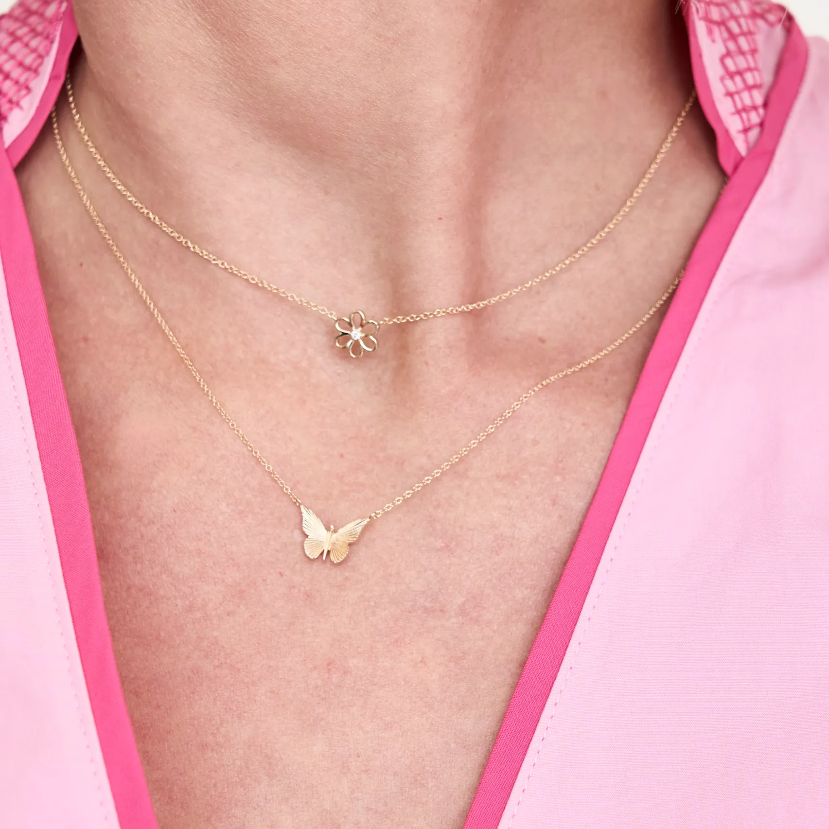 Fluted Butterfly Necklace sold by LINDSEY LEIGH JEWELRY product image thumbnail 2