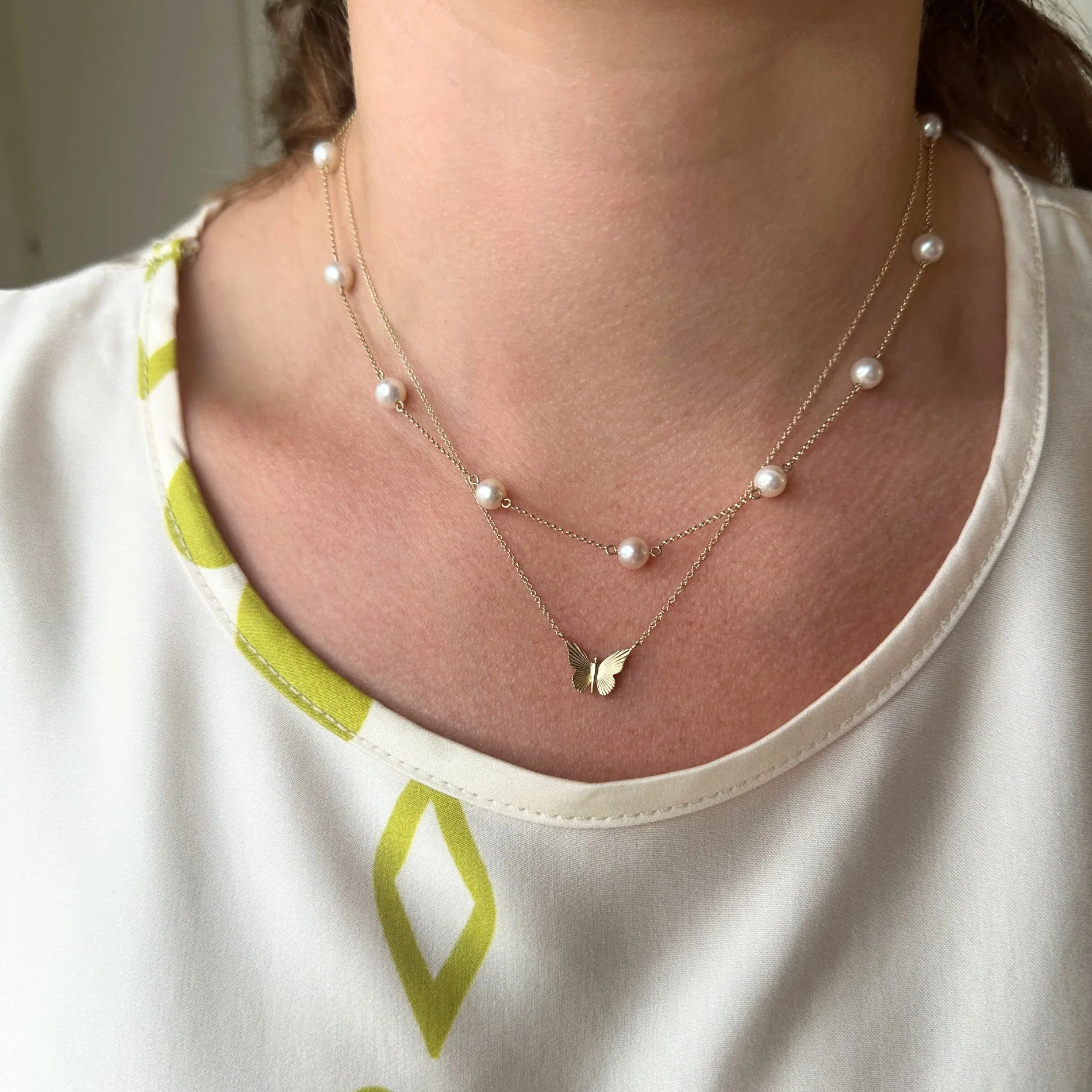 Fluted Butterfly Necklace sold by LINDSEY LEIGH JEWELRY product image thumbnail 3