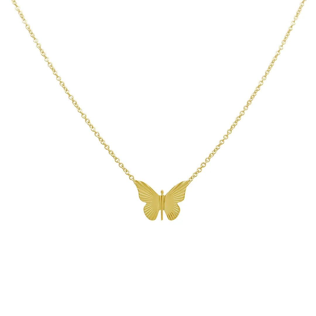 Fluted Butterfly Necklace sold by LINDSEY LEIGH JEWELRY