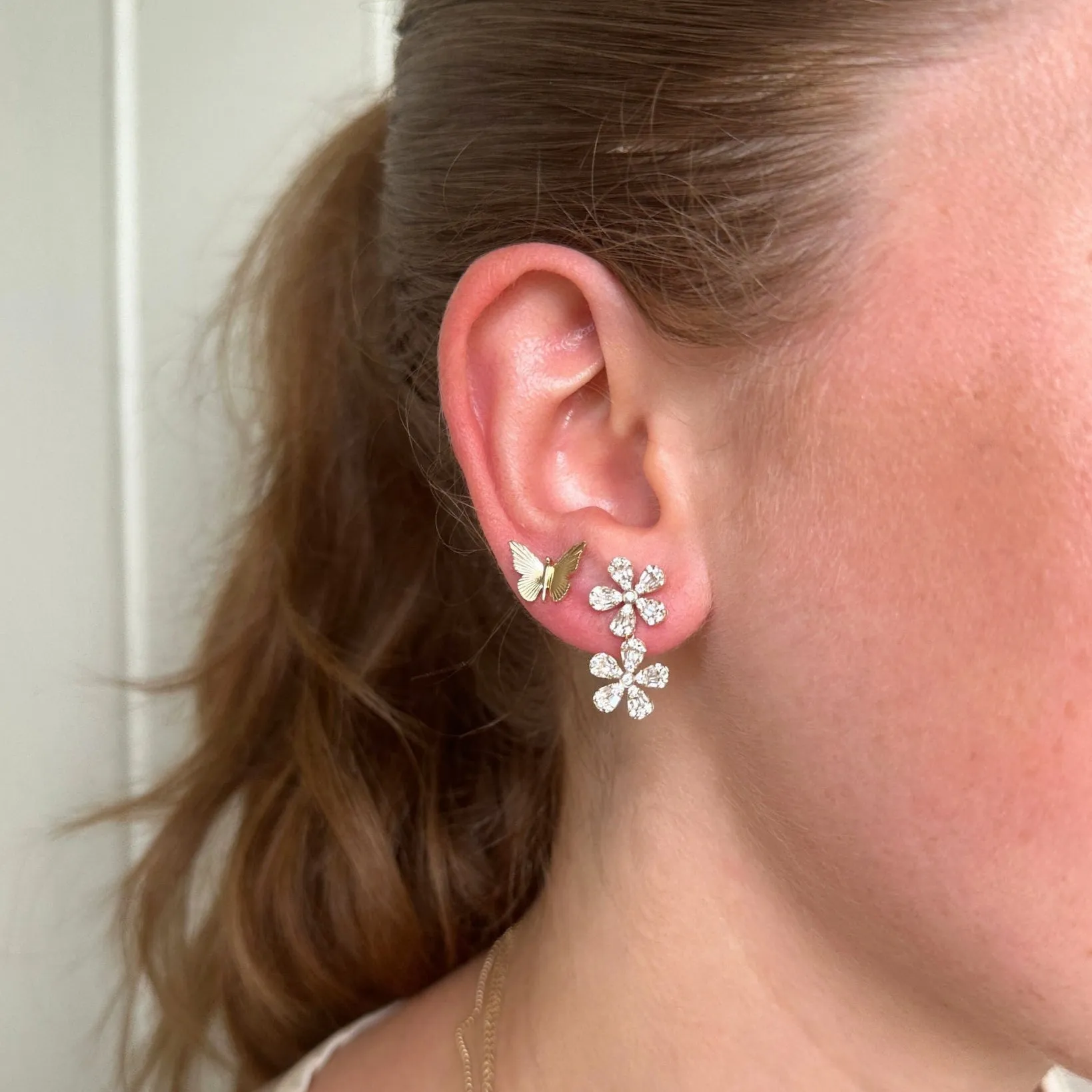 Large Fluted Butterfly Studs sold by LINDSEY LEIGH JEWELRY product image thumbnail 4