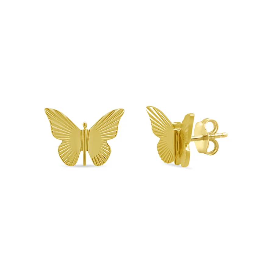 Large Fluted Butterfly Studs sold by LINDSEY LEIGH JEWELRY