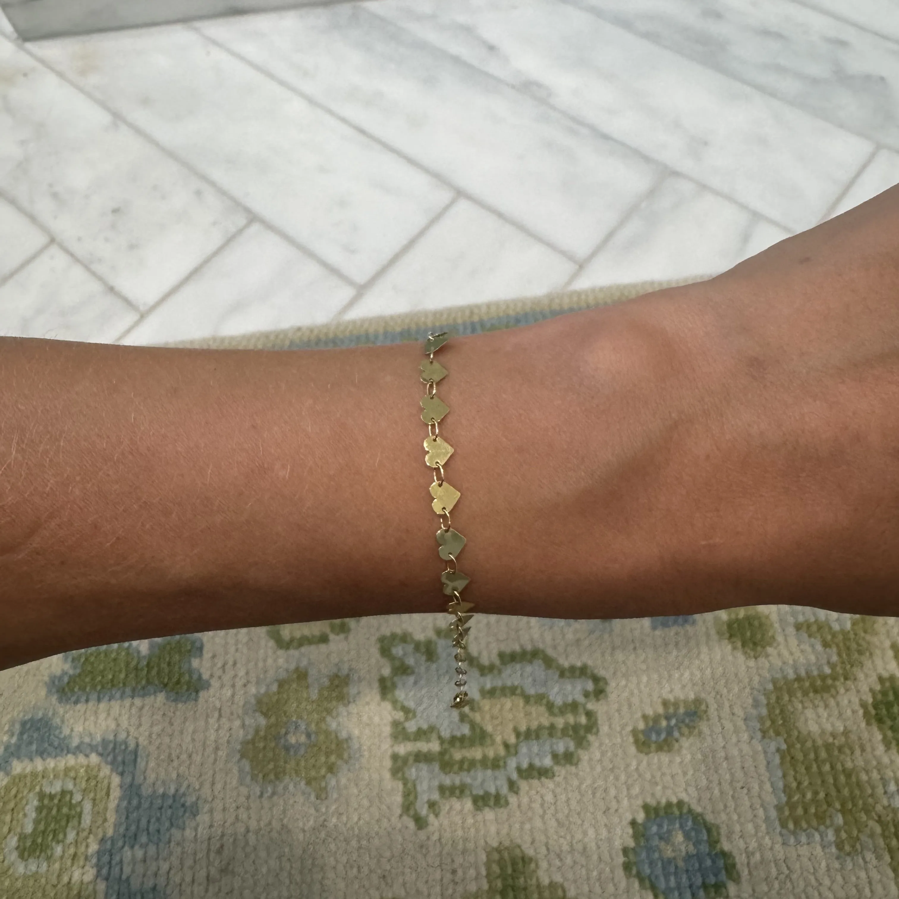 Gold Heart Chain Bracelet sold by LINDSEY LEIGH JEWELRY