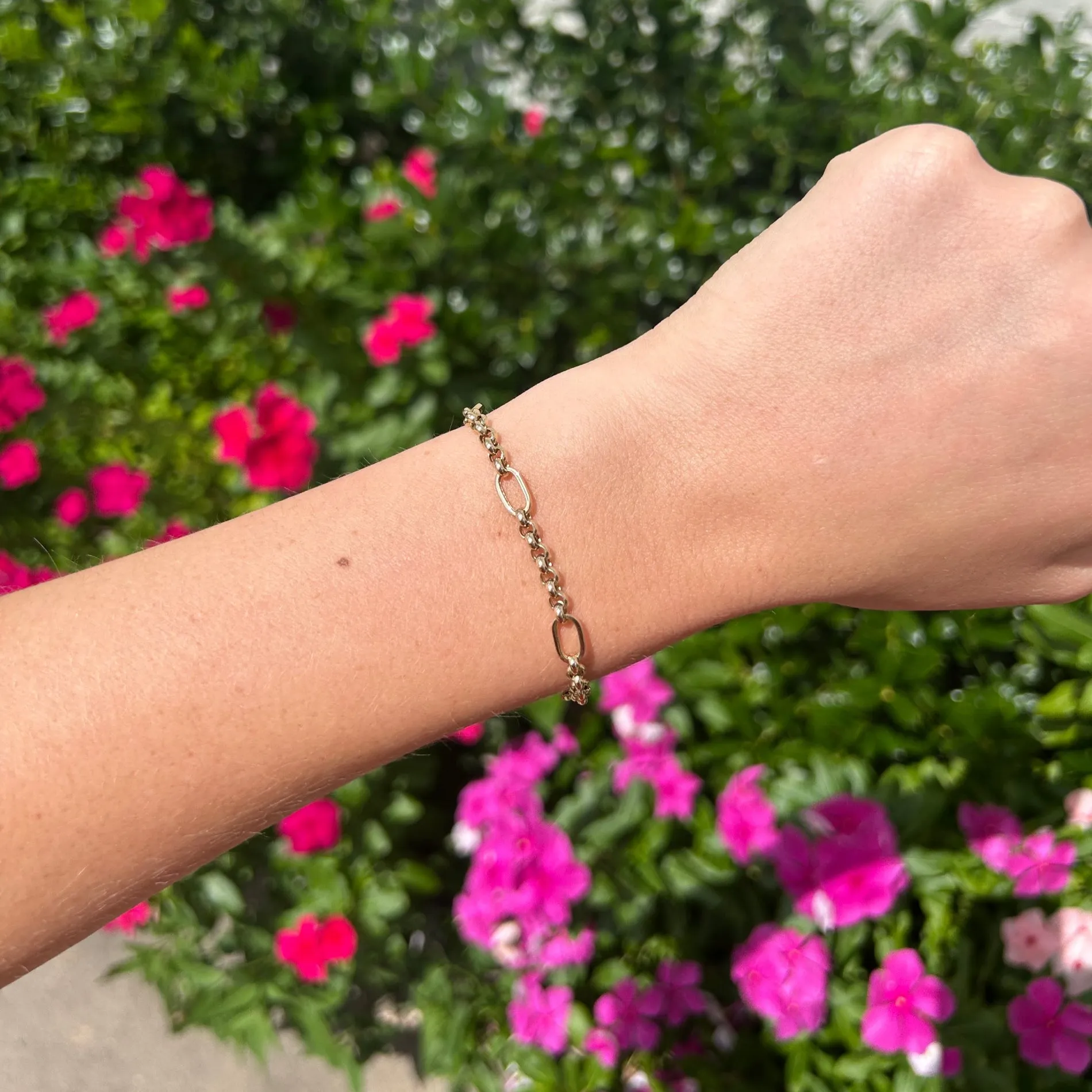 Rolo Chain Station Link Bracelet sold by LINDSEY LEIGH JEWELRY product image thumbnail 5