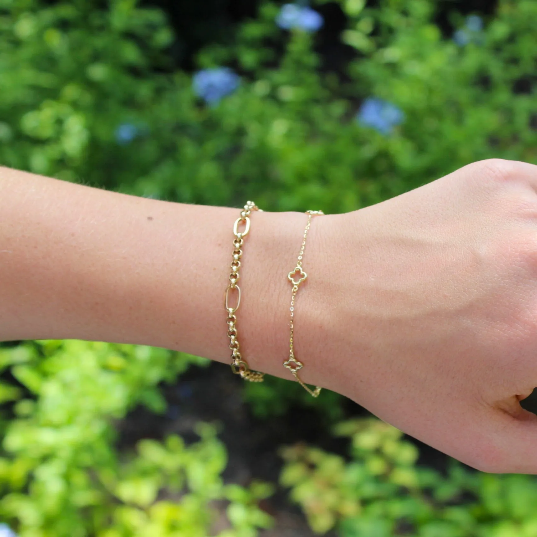 Rolo Chain Station Link Bracelet sold by LINDSEY LEIGH JEWELRY product image thumbnail 4