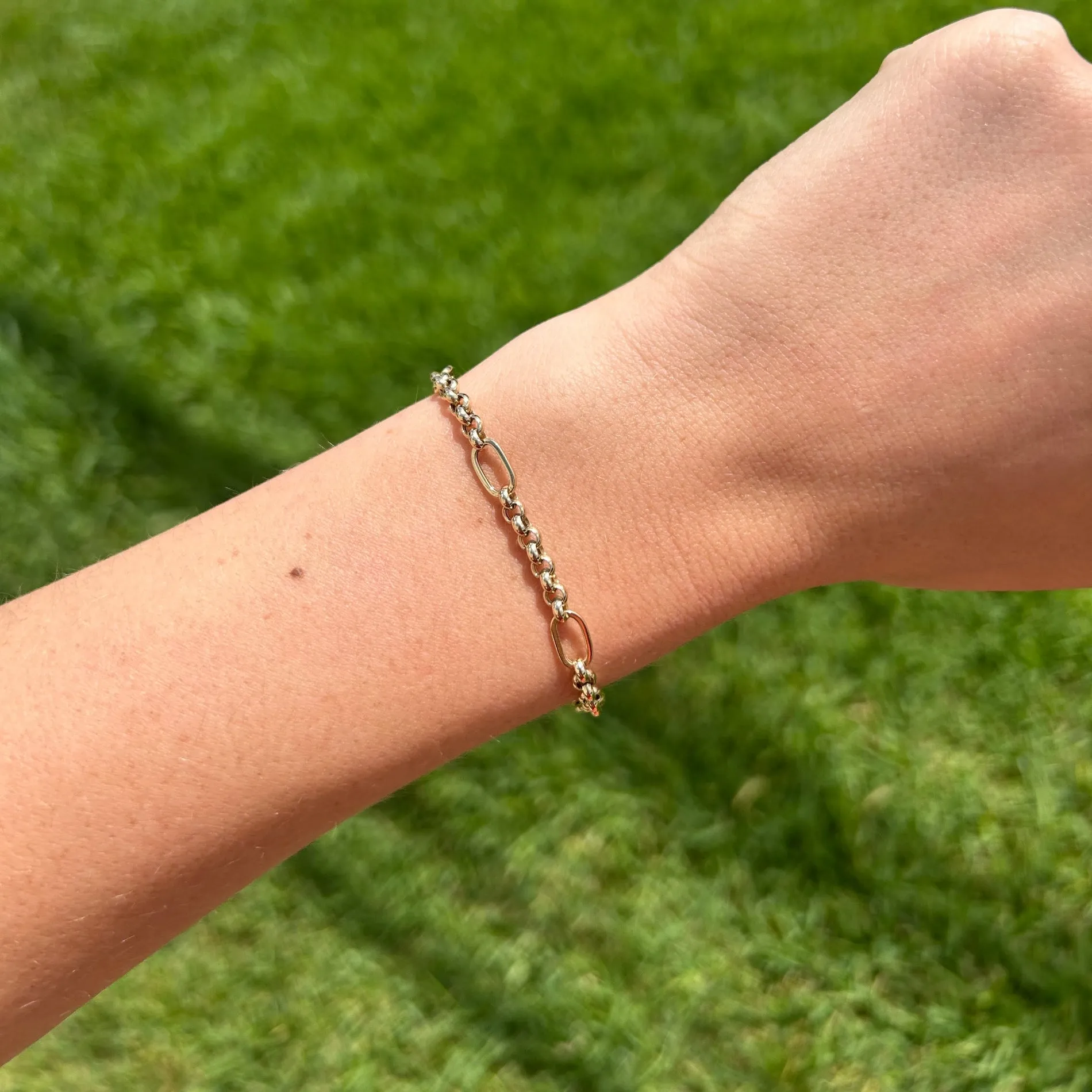 Rolo Chain Station Link Bracelet sold by LINDSEY LEIGH JEWELRY product image thumbnail 2