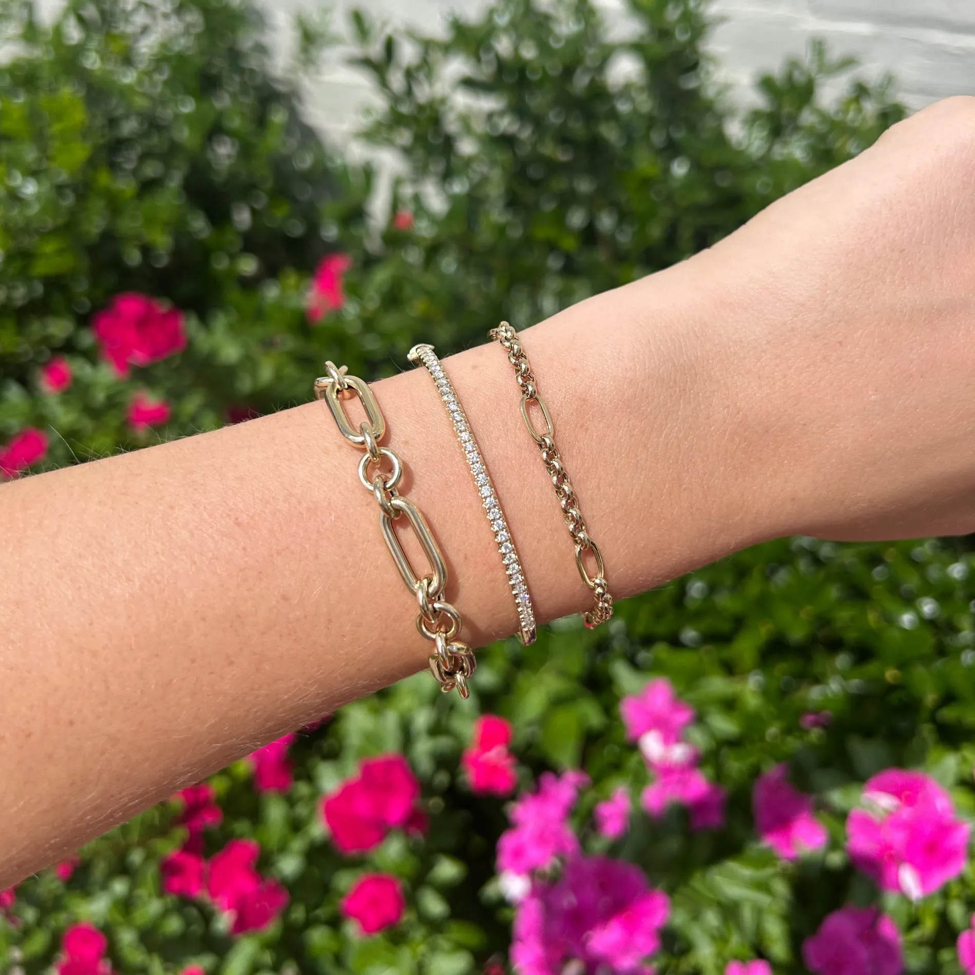 Rolo Chain Station Link Bracelet sold by LINDSEY LEIGH JEWELRY product image thumbnail 3