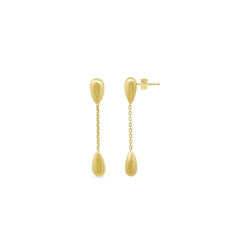 Gold Drop Chain Earrings sold by LINDSEY LEIGH JEWELRY