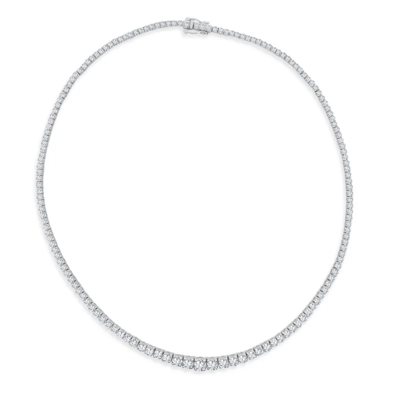 Lab Riviera Diamond Tennis Necklace sold by LINDSEY LEIGH JEWELRY