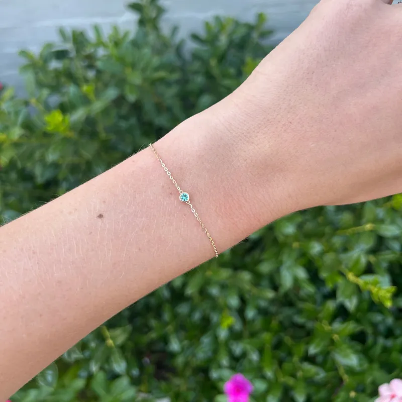 Single Blue Topaz Bezel Bracelet sold by LINDSEY LEIGH JEWELRY