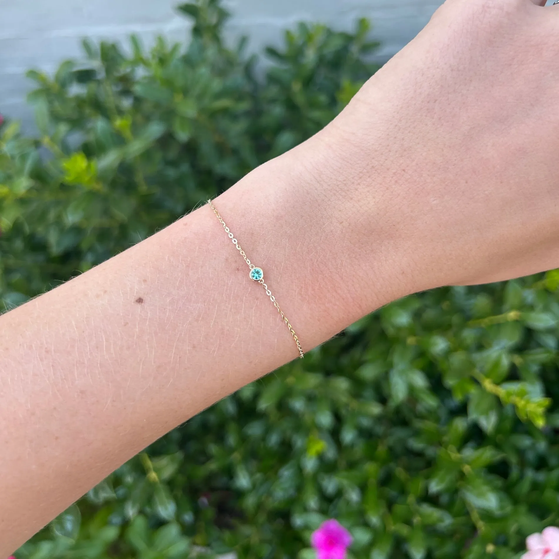 Single Blue Topaz Bezel Bracelet sold by LINDSEY LEIGH JEWELRY