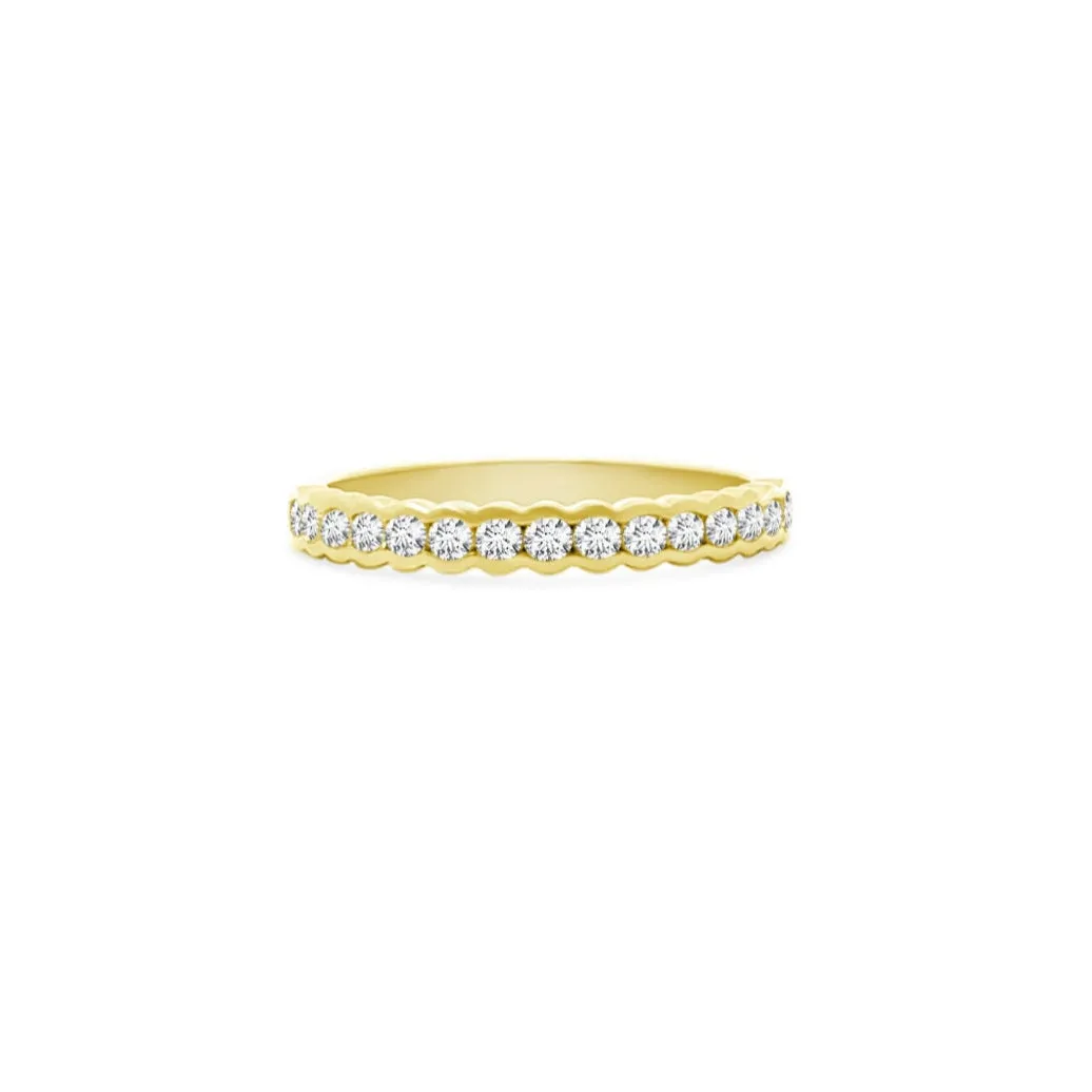 Wavy Channel Set Diamond Band sold by LINDSEY LEIGH JEWELRY