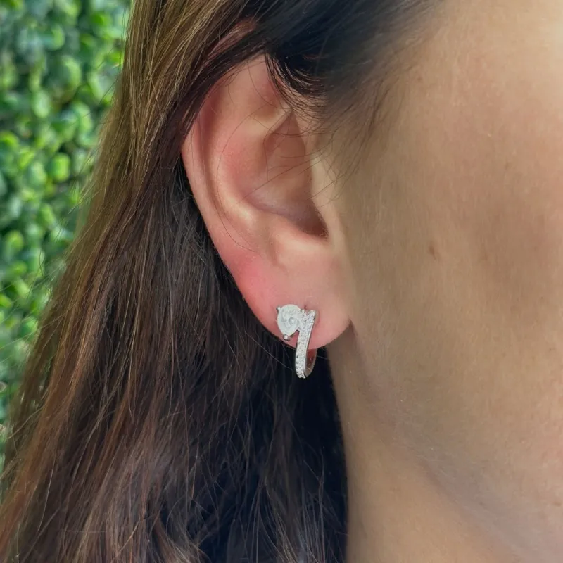 Lab-Grown Diamond Pear Toi et Moi Hoops sold by LINDSEY LEIGH JEWELRY