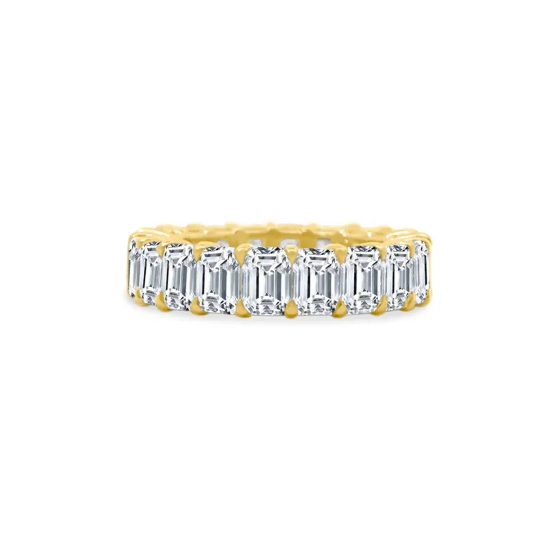 6ct North/South Emerald Cut Lab-Grown Diamond Band sold by LINDSEY LEIGH JEWELRY