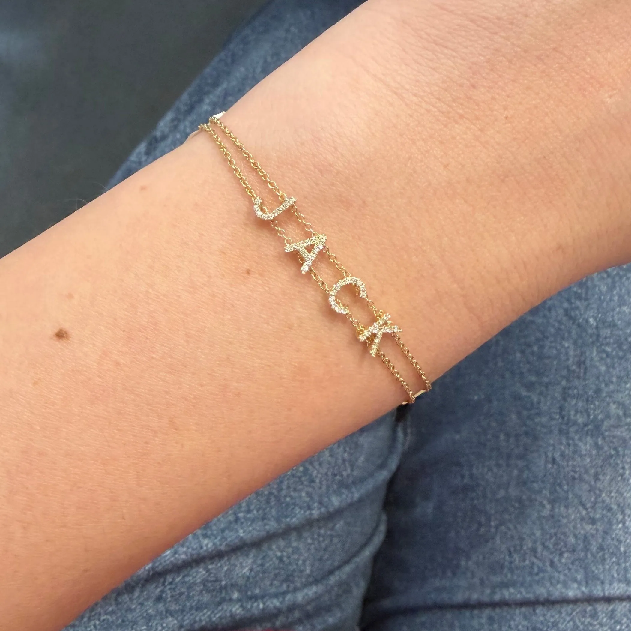Jack Diamond Personalized Name Bracelet sold by LINDSEY LEIGH JEWELRY