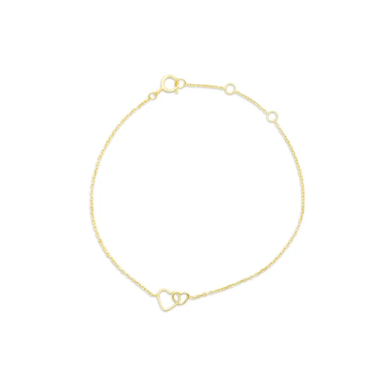 Double Heart Bracelet made by LINDSEY LEIGH JEWELRY