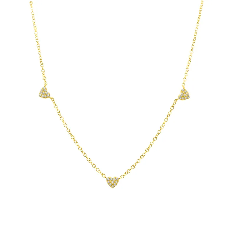 Petite Diamond Heart Station Necklace sold by LINDSEY LEIGH JEWELRY