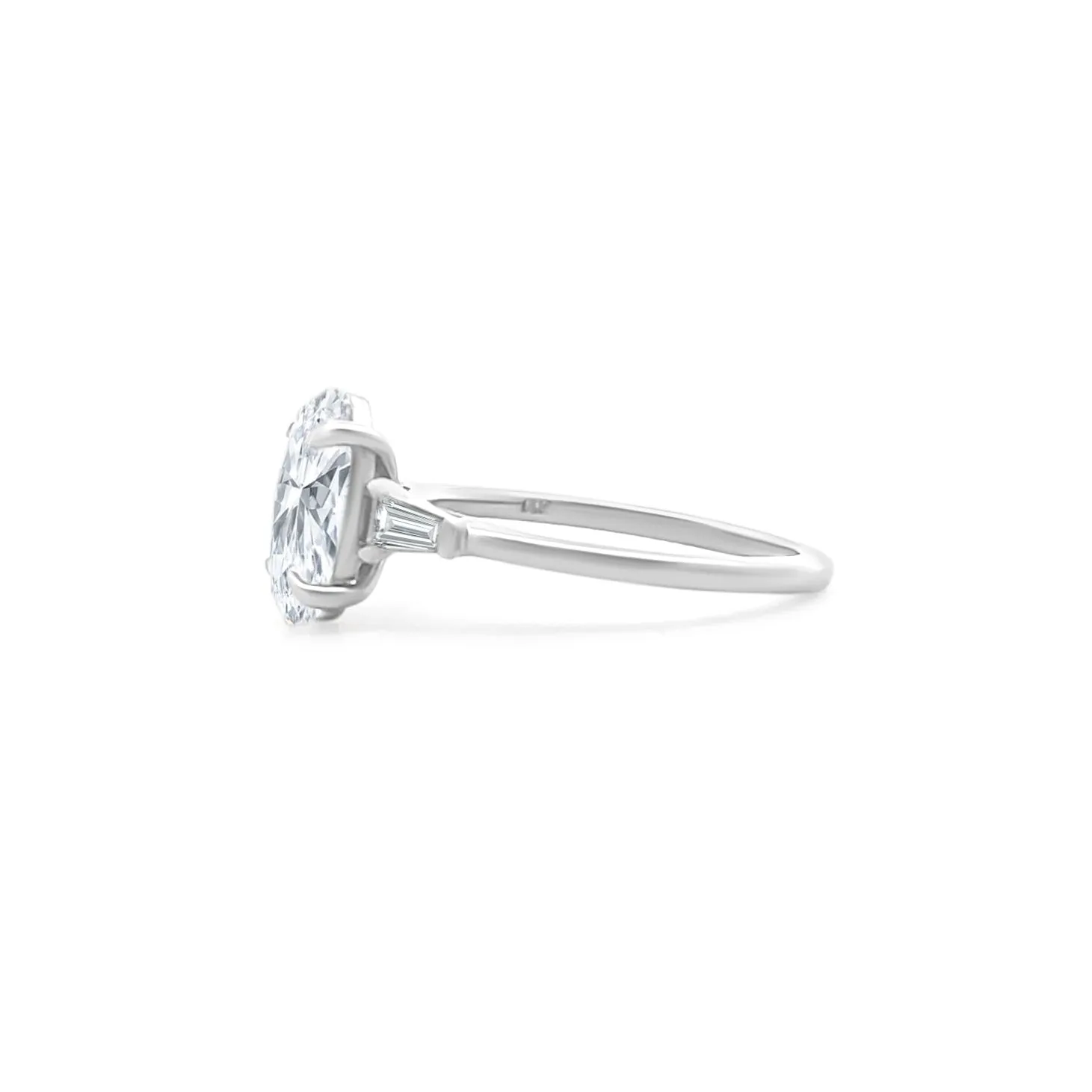 2.26ct Oval Cut with Tapered Baguette Cut Side Stones sold by LINDSEY LEIGH JEWELRY product image thumbnail 4