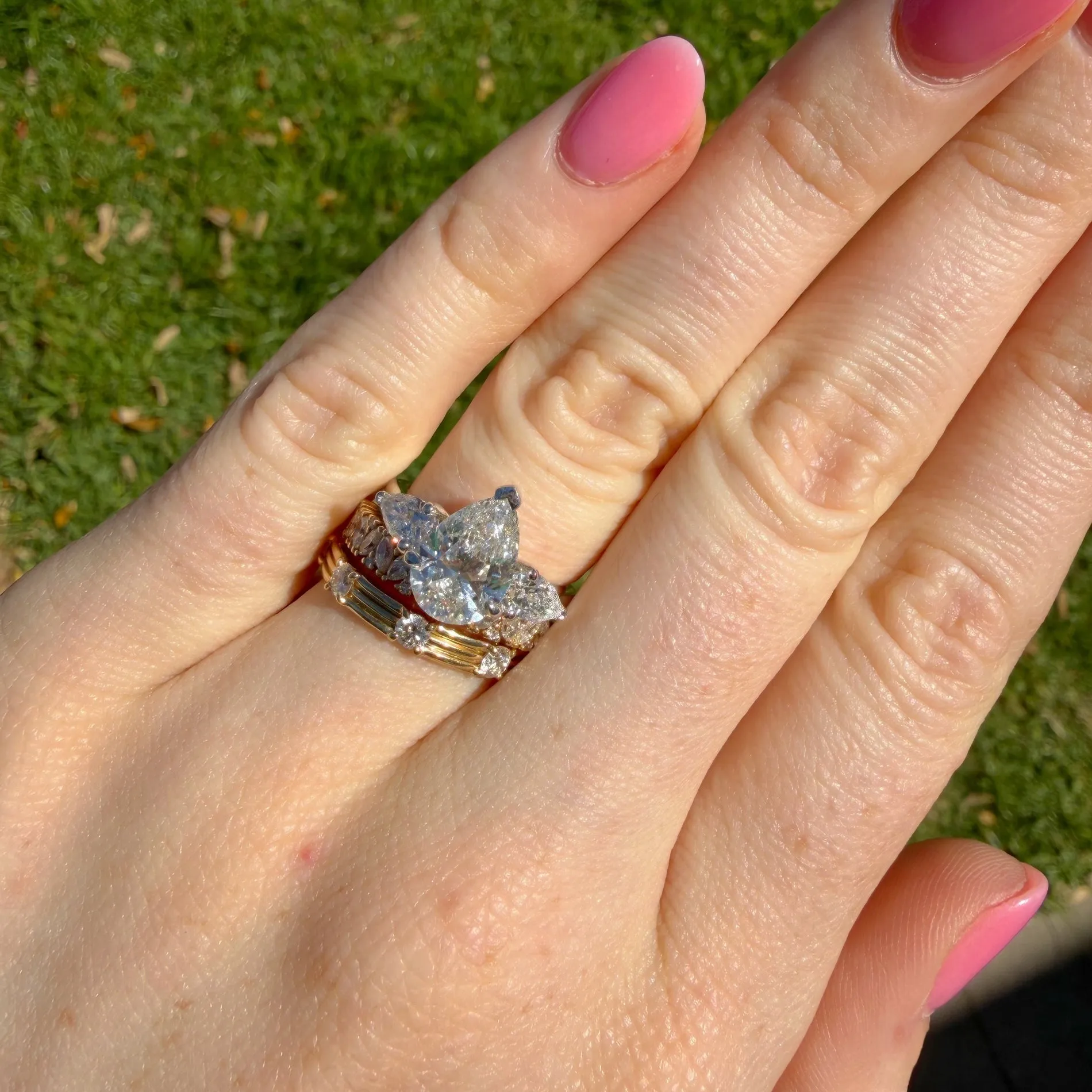 2.50ct Triple Pear Cut sold by LINDSEY LEIGH JEWELRY product image thumbnail 3