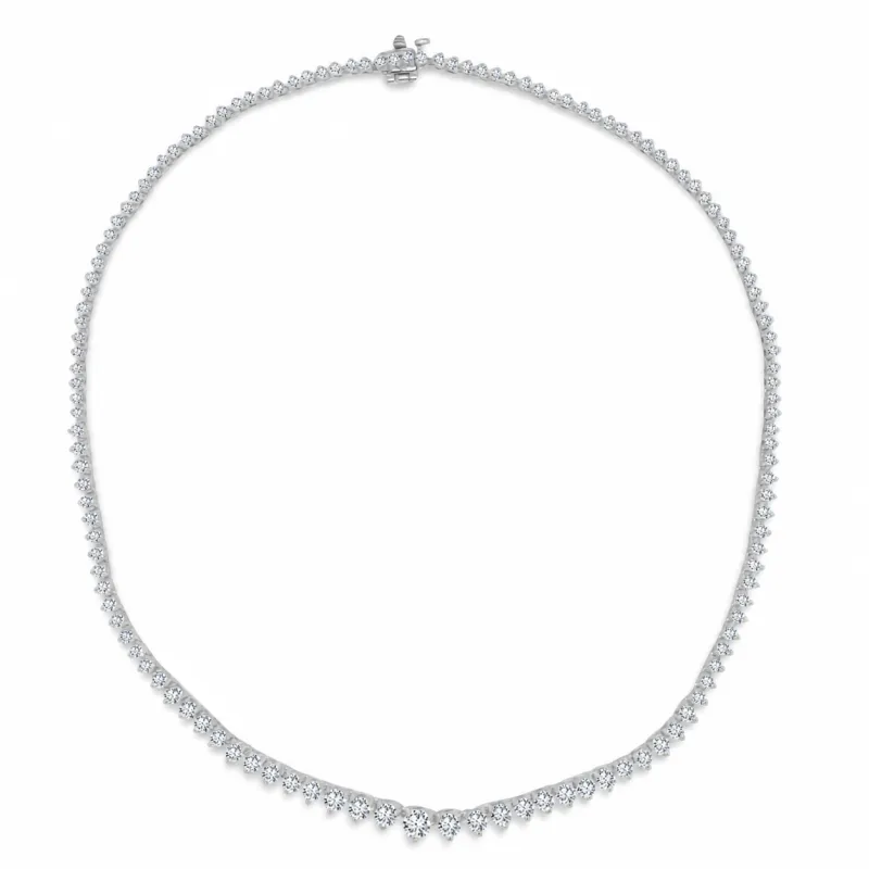 11.14cttw Natural Riviera Tennis Necklace made by LINDSEY LEIGH JEWELRY