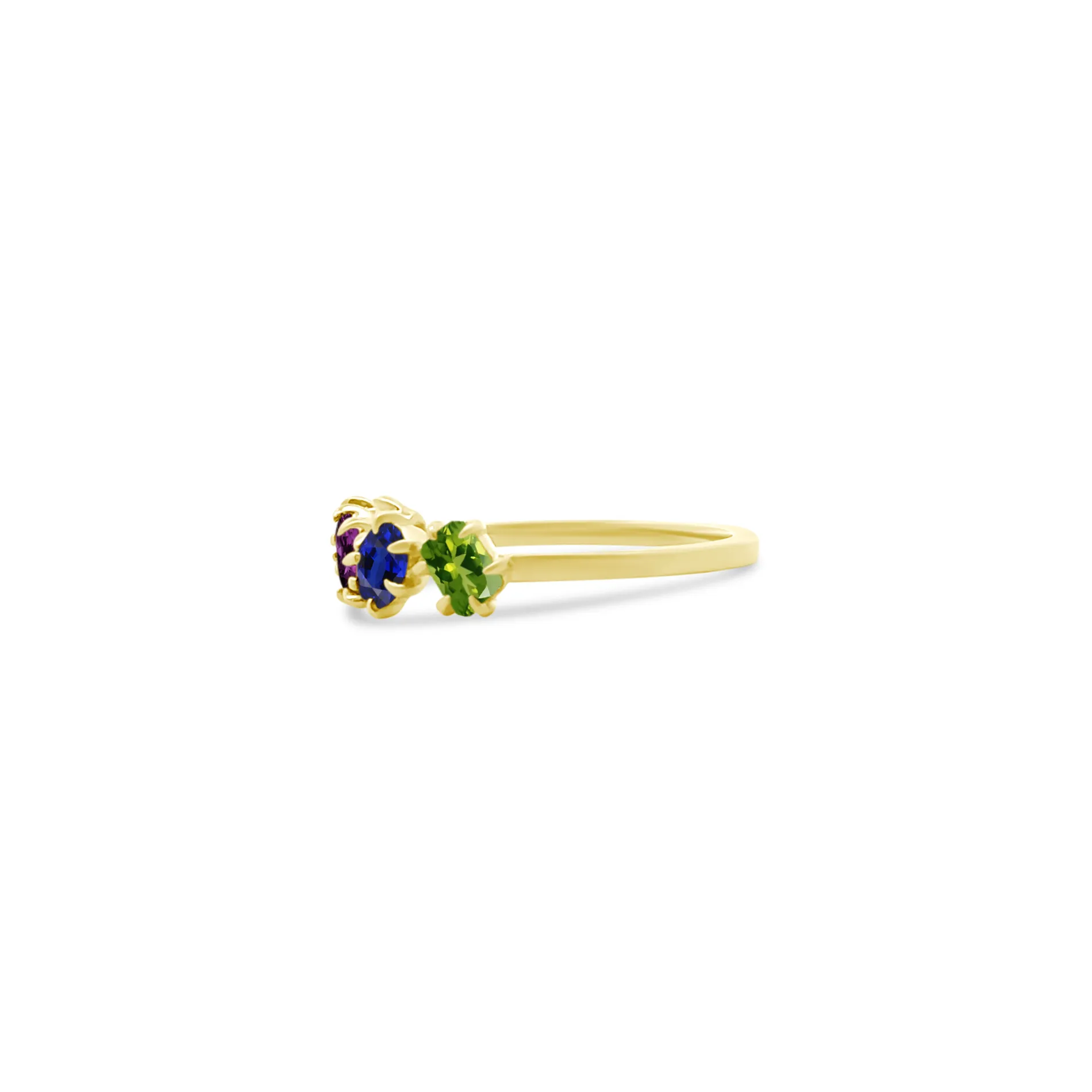 Multi Shape Gemstone and Diamond Eagle Prong Band sold by LINDSEY LEIGH JEWELRY product image thumbnail 5