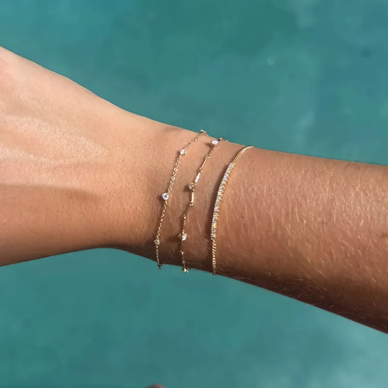 Scattered Diamond Bracelet made by LINDSEY LEIGH JEWELRY
