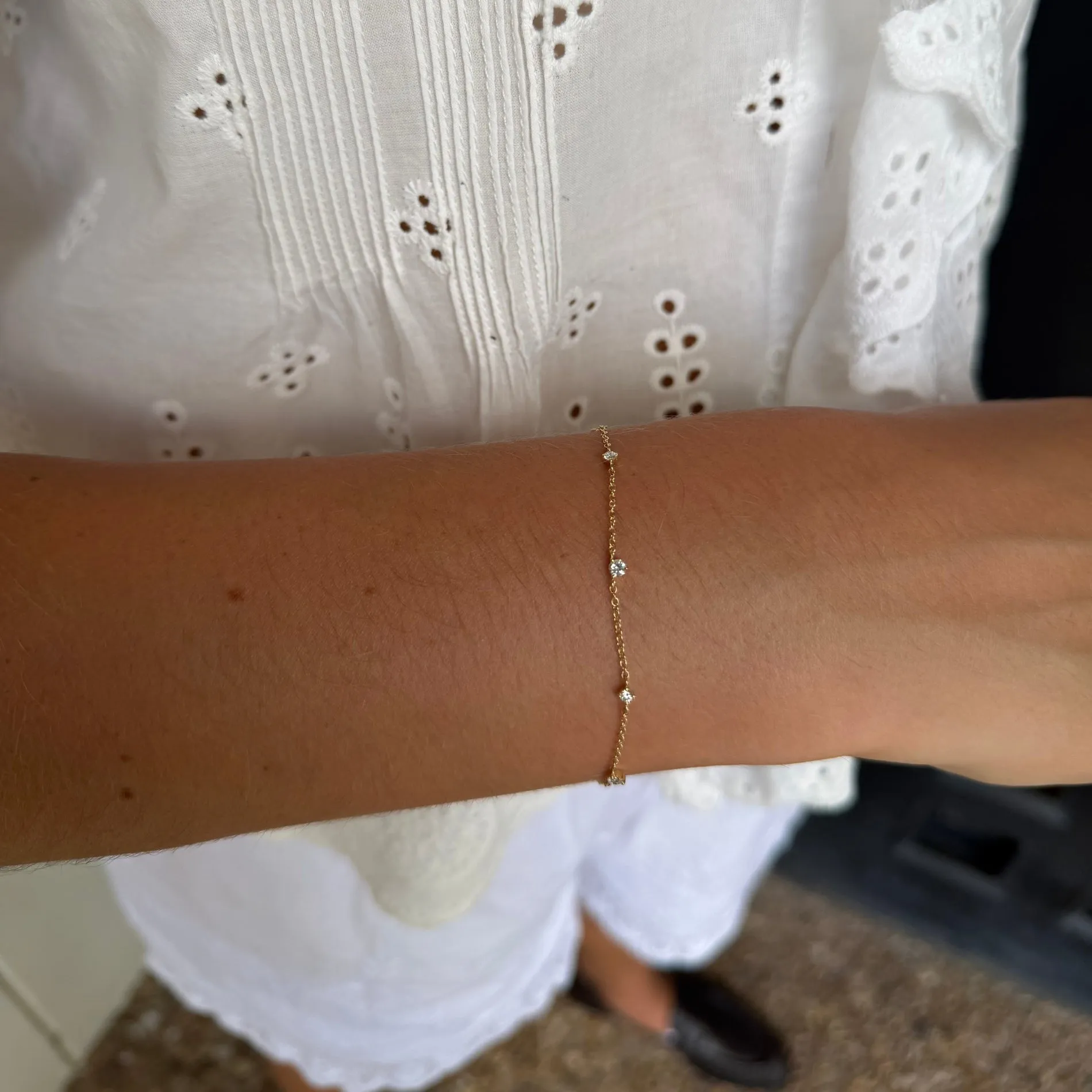 Scattered Diamond Bracelet sold by LINDSEY LEIGH JEWELRY product image thumbnail 2